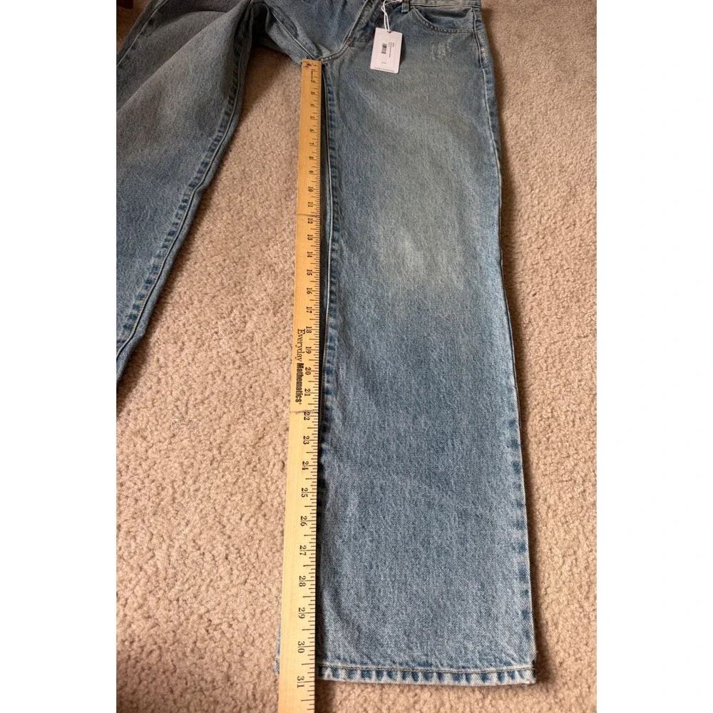 Just Black Denim Jeans NEW Relaxed Straight Womens High Rise Light Wash Blue 26